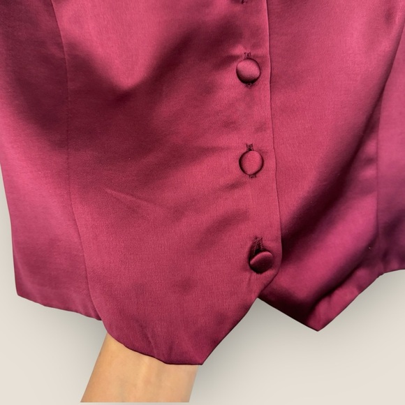 Jason Wu | Burgundy Satin Vest Top | Size S - Picture 6 of 12